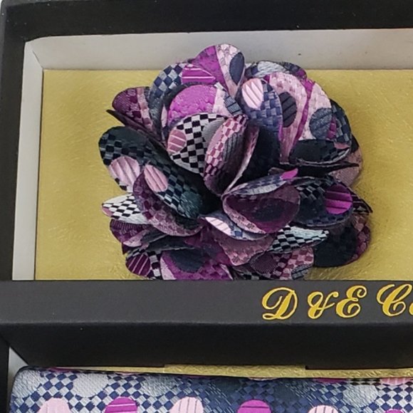 6 Piece Black Purple Silver Necktie & Bow Tie Set
